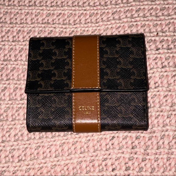 Celine Handbags - Celine Tricolor Wallet in Brown, Black, and Tan NWT